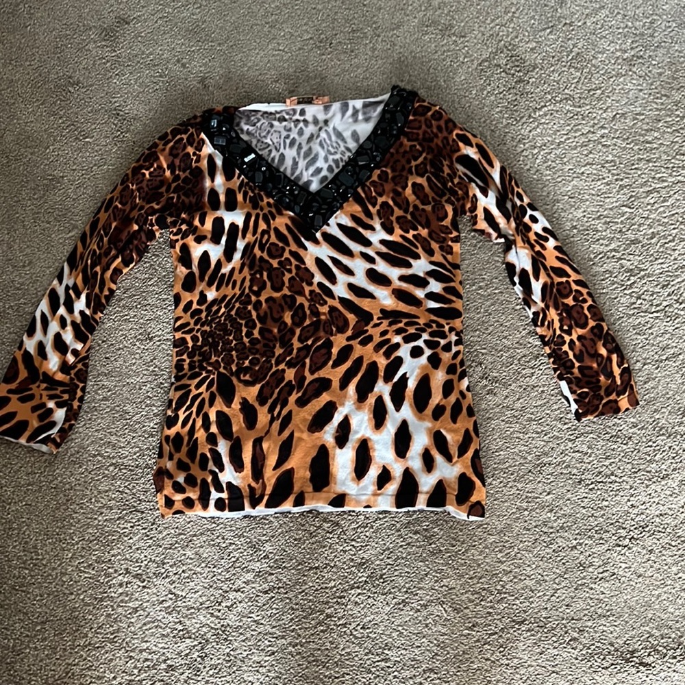 Sweet embellished leopard print size small very comfortable